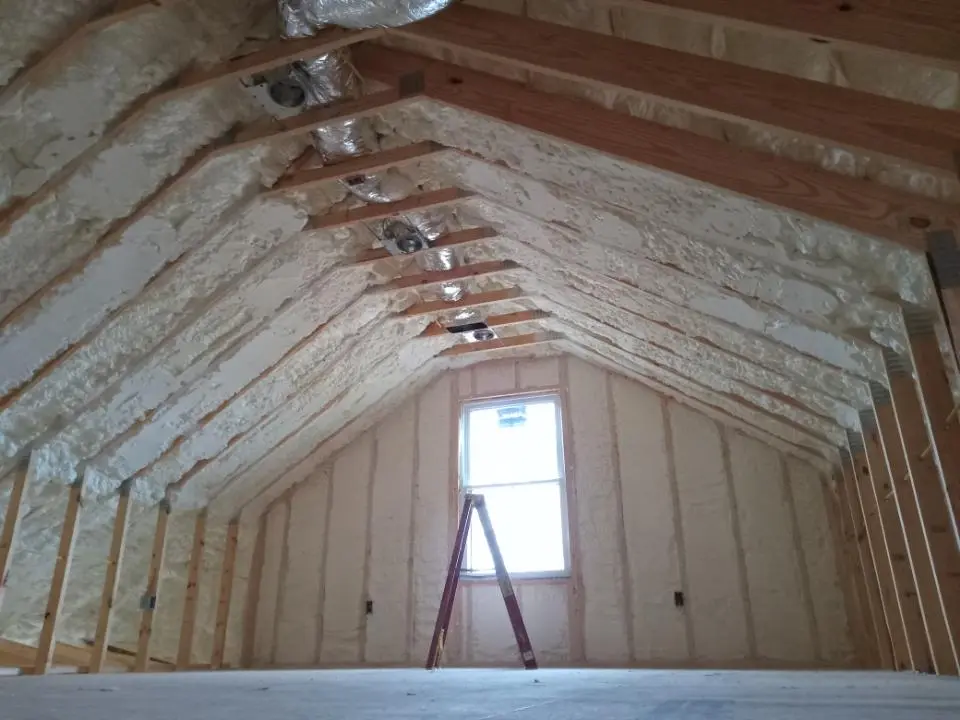 Spray foam roofing application for Crawl Space Insulation project in New Bedford